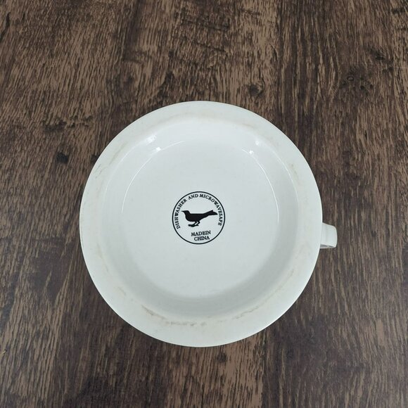 Anthropologie Monogram Mug S Initial White Black Ceramic Footed Coffee Tea Cocoa - Picture 8 of 9